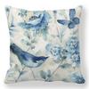 Flower Printing Throw Pillow Covers Vintage Oil Painting Birds Floral Square Cushion Cover Pillowcases for Sofa Home Decor 45cm