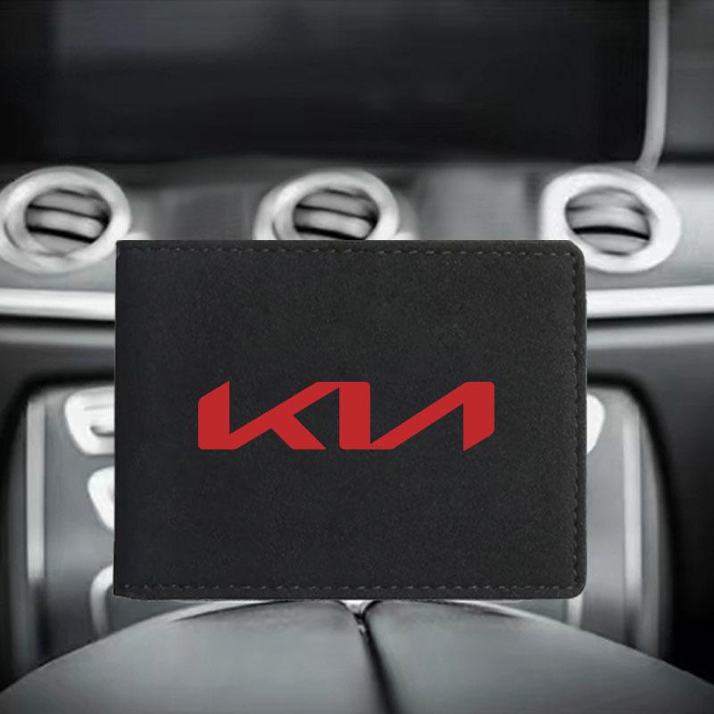 Car Emblem Driver License Cover ID Credit Card Holder Accessories For KIA Rio Ceed Sportage Cerato Soul Sorento K2 K5 Flip