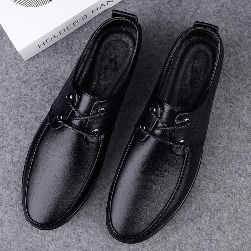 Męskie Ręcznie Robione Oksfordy Modne Buty Biznesowe Wiosna Jesień Męskie Buty Wizytowe Sznurowane Biurowe Męskie Obuwie Ze Skóry Naturalnej