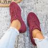 Damen Freizeitschnürer Outdoor Retro Flache Turnschuhe Leichte Bequeme Strapazierfähige Weiche Sohle Sneaker