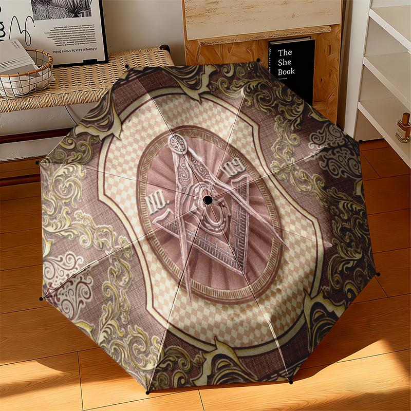 1pc Illuminati All-Seeing Eye Umbrella Portable Folding Umbrella Iron Frame Hole Bone Structure Outdoor Home Umbrella