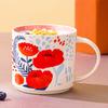 Hand-Painted Tea Cup Floral Colored Ceramic Coffee Mug Durable Water Cup  Home Decoration