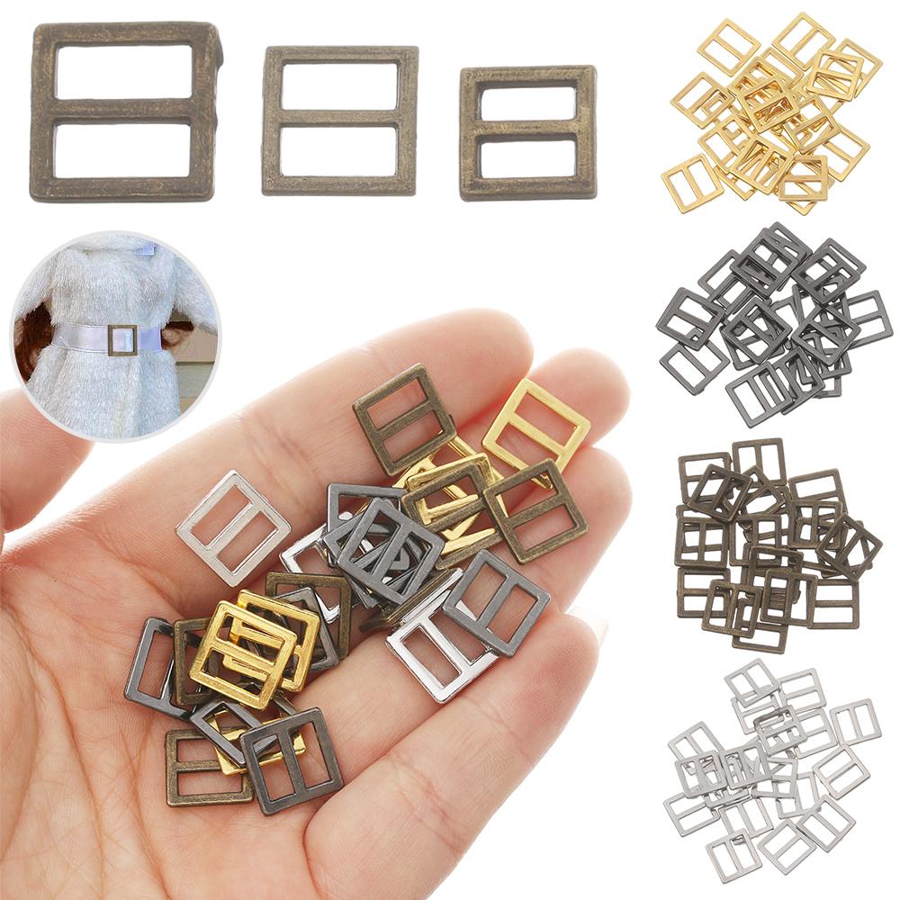 20Pcs 6/7/8.5mm Ultra-small Square Buckle for Doll Bags Shoes Clothes Mini Belt ButtonsDIY Clothing Sewing Accessories