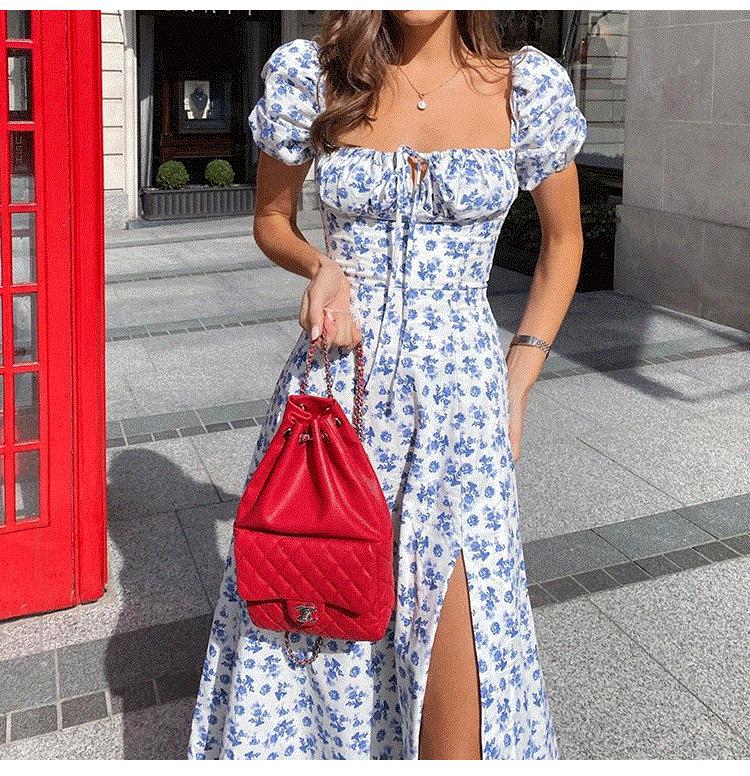 Summer women's clothing elegant casual fresh European and American sexy waist suspender dress