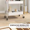 Three-Tier Steel Storage Trolley - White