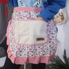 Korean Style Half Apron Polyester Cooking Apron Home Use Floral Waist Apron  Kitchen