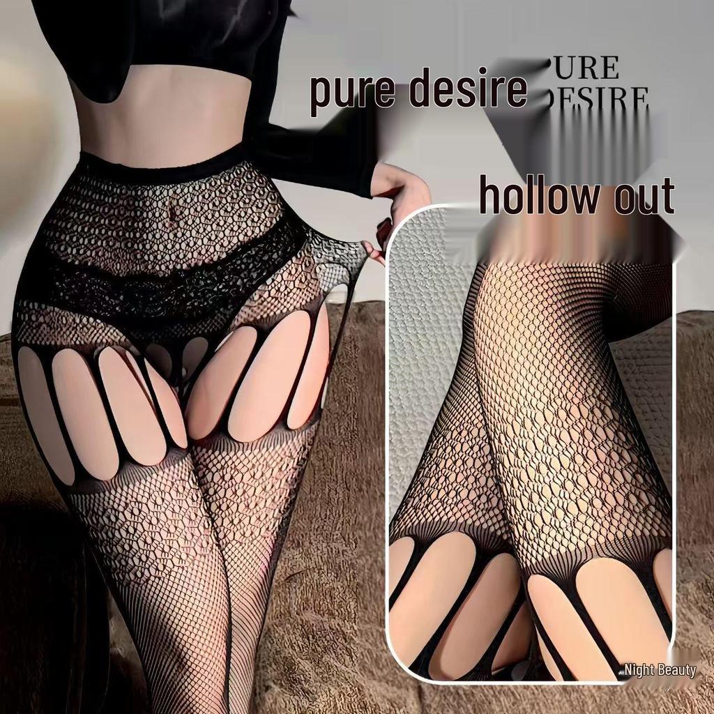 Slank Makende Visnet T-Back Jacquard Kousen - Grote Maten Europese & Amerikaanse Stijl
