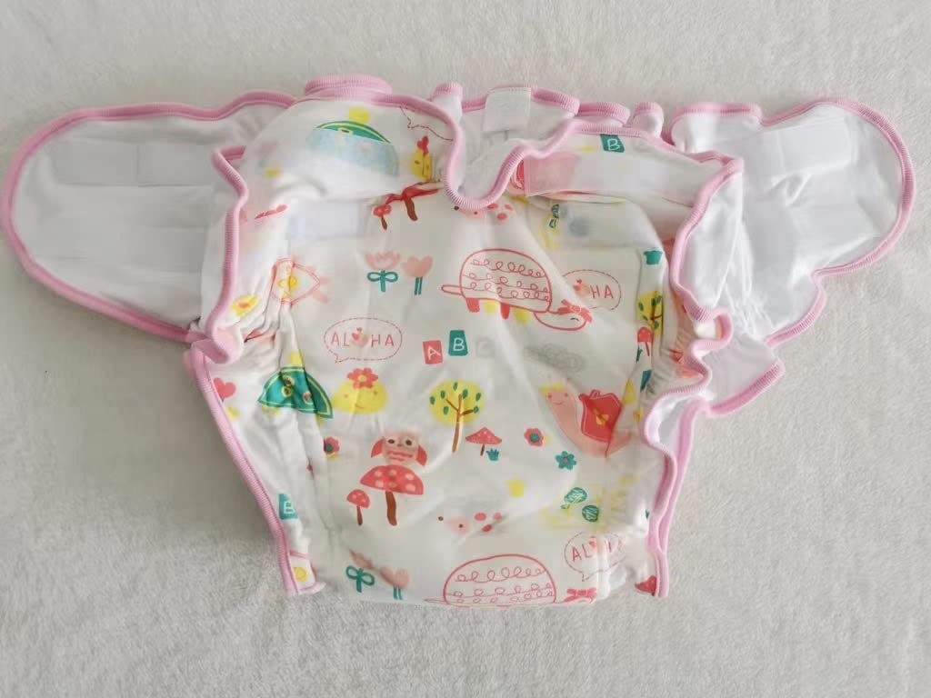 ABDL Adult Diaper Cover, Waterproof Incontinence Pants, Size M, for Seniors, Nursing Care, Bedwetting Cover, Training Pants, Cute Pink, DenDenMushi