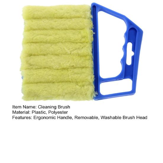 Čisticí kartáč Čisticí houbička na hluboké drážky s měkkým mikrovláknovým polštářkem Odnímatelná omyvatelná rukojeť Čisticí příslušenství na žaluzie