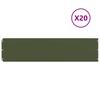 Lawn Edging 20 Pcs Olive Green 25 X 103 Cm Cold Rolled Steel