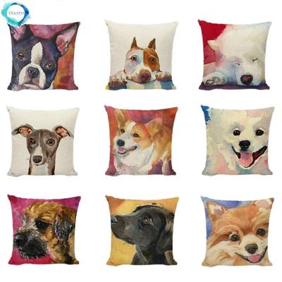Lovely Greyhound Cushion Covers Black And White Bulldog Throw Pillow Cases Home Decor Cute Samoyed Golden Retriever Pillowcases