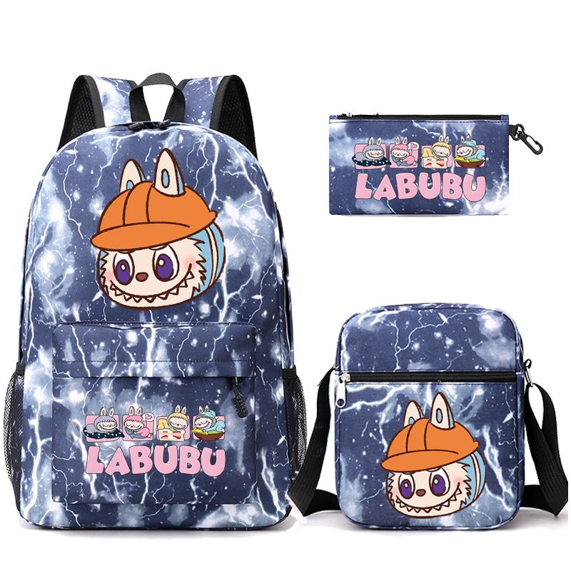 3Pcs/set Cute Printed Backpack with Shoulder Bag Pencil Case Student Girl Boy Schoolbag Large Capacity Bookbag Travel Bag