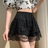 Women Lace Ruffle Tiered Bloomer Shorts Floral Lace Cute Pumpkin Pants Shorts Sexy Layered Mini Shorts
