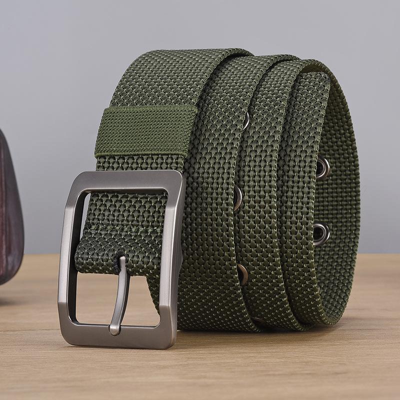 Casual Men'S Woven Belt Imitation Nylon Canvas Tactical Belt Outdoor Simple Pin Buckle Belt