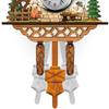 Living Room Forest House Handcraft Wall Clock Quartz Wooden Cuckoo Clocks