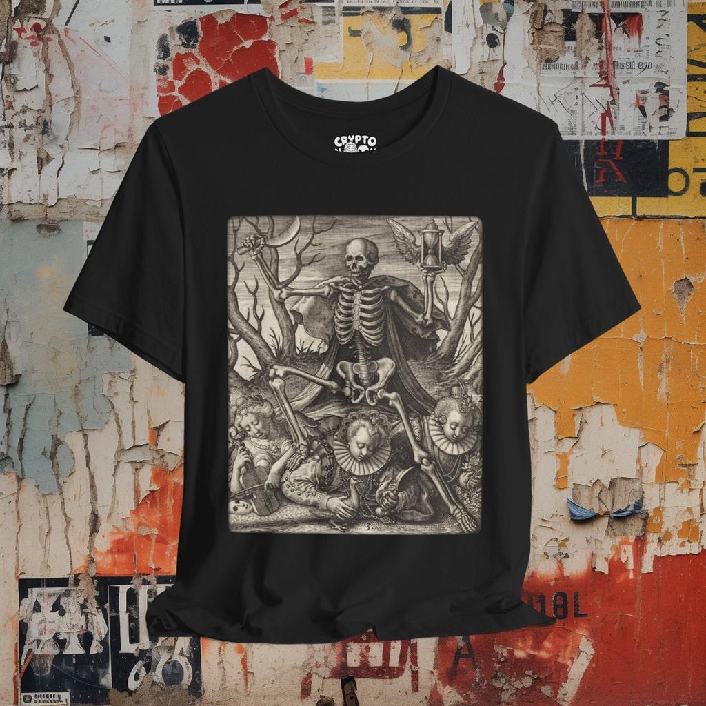 Memento Mori Gothic Skull T-Shirt | Antique Skull Art Tee | Gothic Metal Apparel | Dark Aesthetic Shirt | Skeleton Gothic Clothing Goth Tee