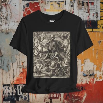 Memento Mori Gothic Skull T-Shirt | Antique Skull Art Tee | Gothic Metal Apparel | Dark Aesthetic Shirt | Skeleton Gothic Clothing Goth Tee