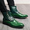 Men's Large Size Brogue Chelsea Ankle Boots - Trendy British Casual Shoes