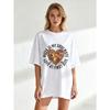 Oversized T Shirt Black Pizza Heart Print With Text Pizza Is My Soulmate Love At First Bite Casual Wear For Women  Summer Outfit Streetwear Fashion