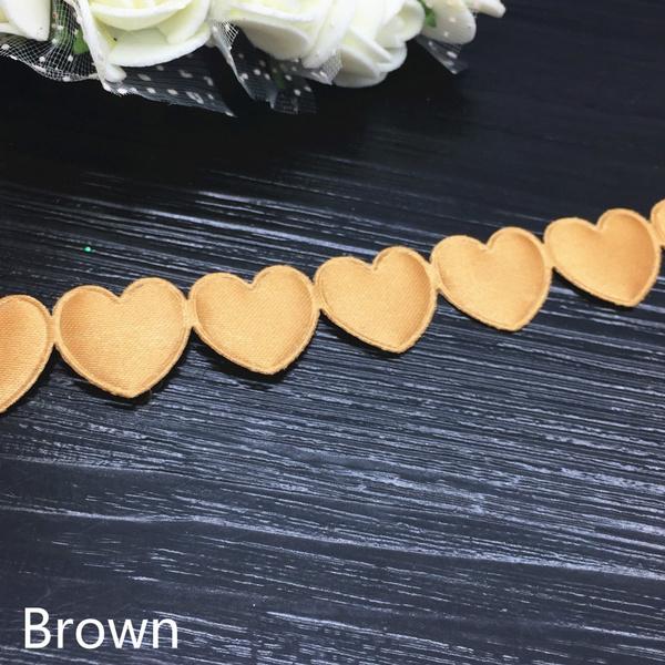 1.6cm Colorful Solid Color Heart-shaped Webbing Clothing Accessories Ribbon Cake Gift Box Packaging Ribbon Embossed Belt