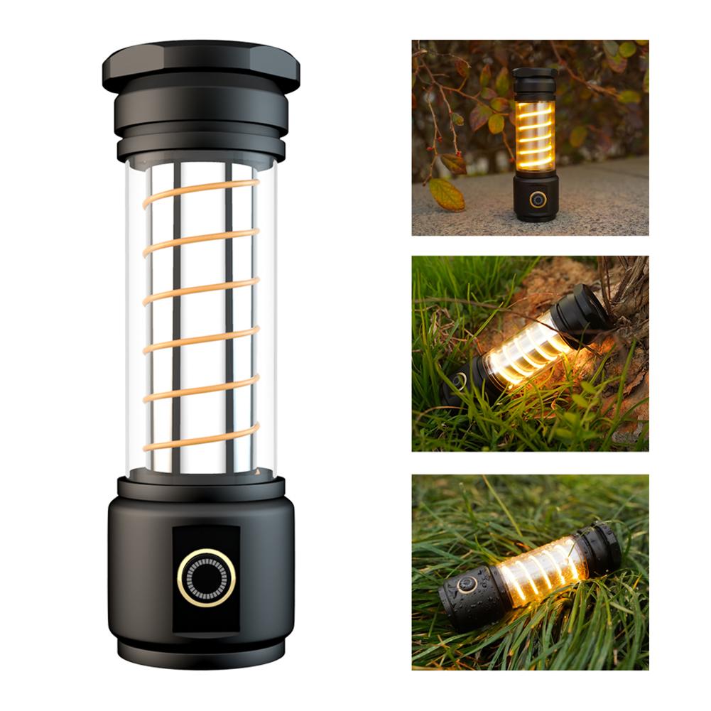 Brass Camping Flashlight 2-in-1 Outdoor Tent Light Torch Camping Light Multifunctional Emergency Lamp for Fishing Hiking