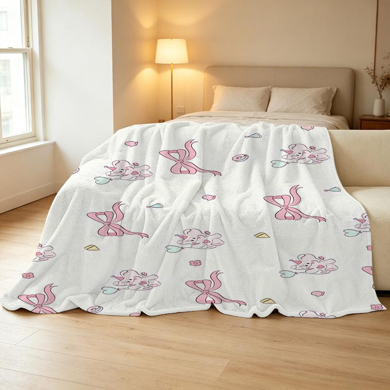 Soft Flannel Fleece Blanket – Little Elephant Series, Breathable Cozy Warm Throw for Home Lounge, Couch Naps, Halloween & Christmas