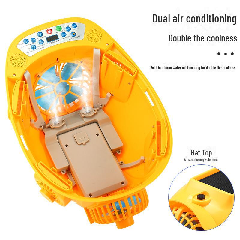 Kask ochronny z wentylatorem solarnym Bluetooth z chłodzeniem i oświetleniem na place budowy