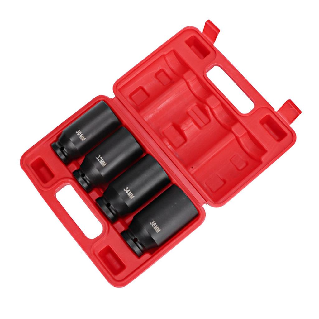4pcs 12 Inch Deep Impact Socket Repairing Tool Set 12 Point Head Adapter High Hardness