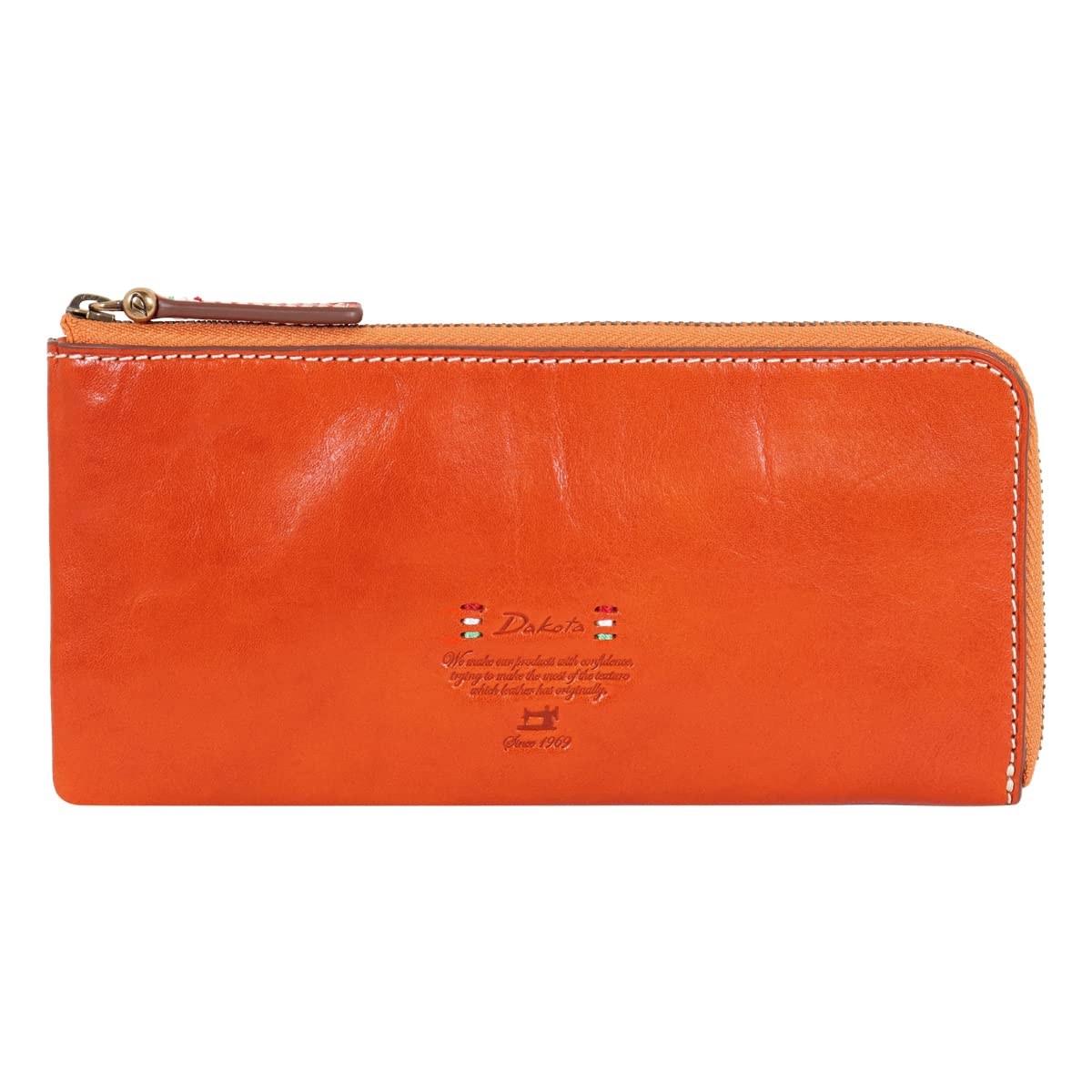 

Long Wallet Zipper Genuine Leather Orange [Dakota] L-shaped Women s DA-30274-34 помаранчевий
