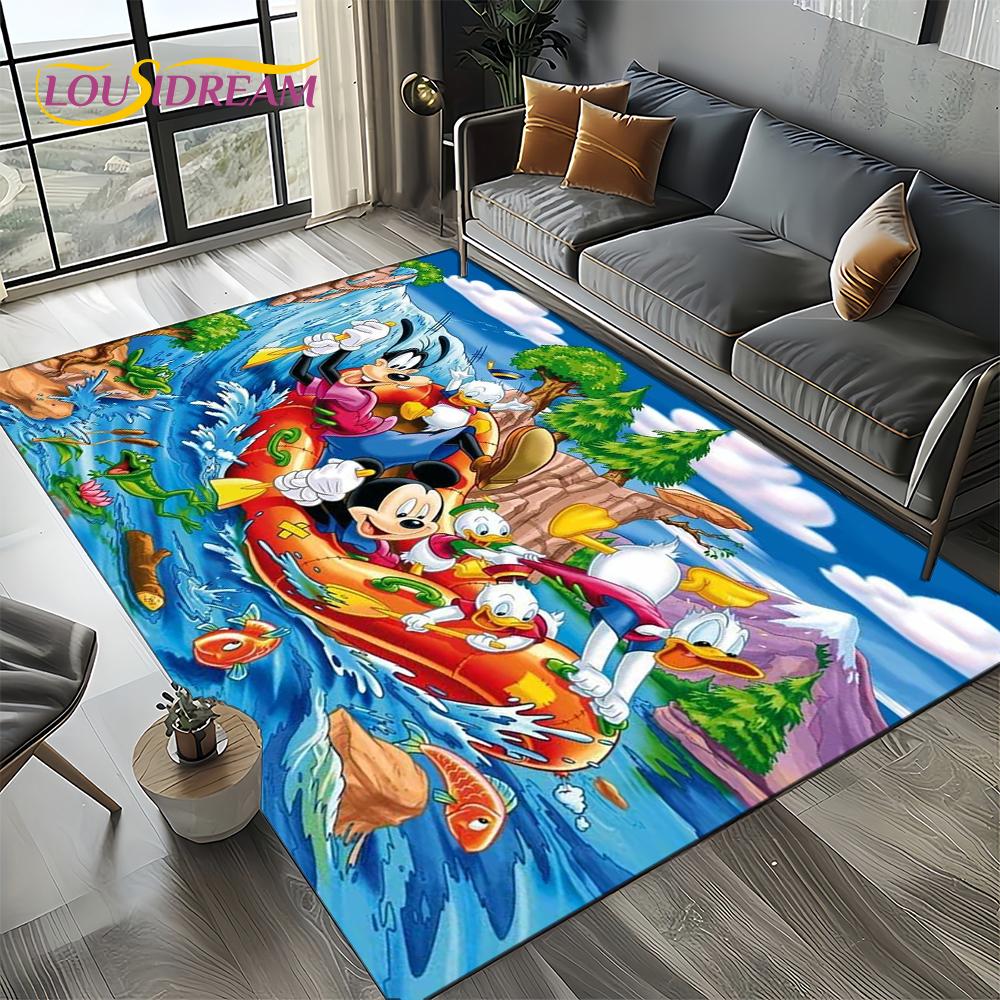 Mickey Minnie Mouse Donald Duck Cartoon Carpet Rug for Bedroom Living Room Home Sofa Decoration,kids Large Decor Floor Mat Gift