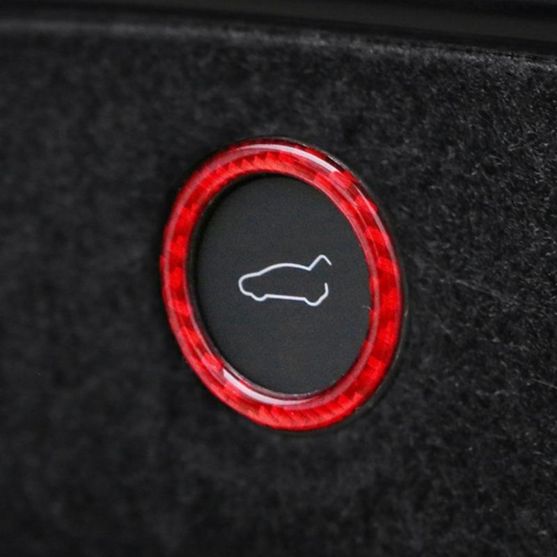 High Performances Carbon Fiber Car Trunk Button Cover Automotive Interior Sticker Trunk Button Rings Suitable for Auto