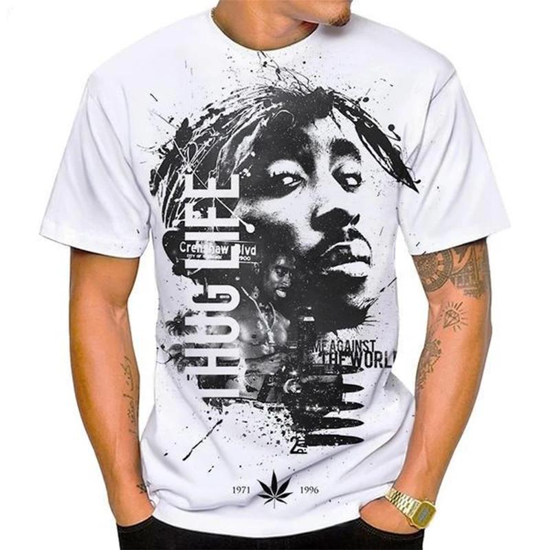 

Women Men Fashion 3D Print Tupac Shakur 2Pac T-shirt Casual Personality Hip-hop Streetwear Cool T-shirt XXS бежевый