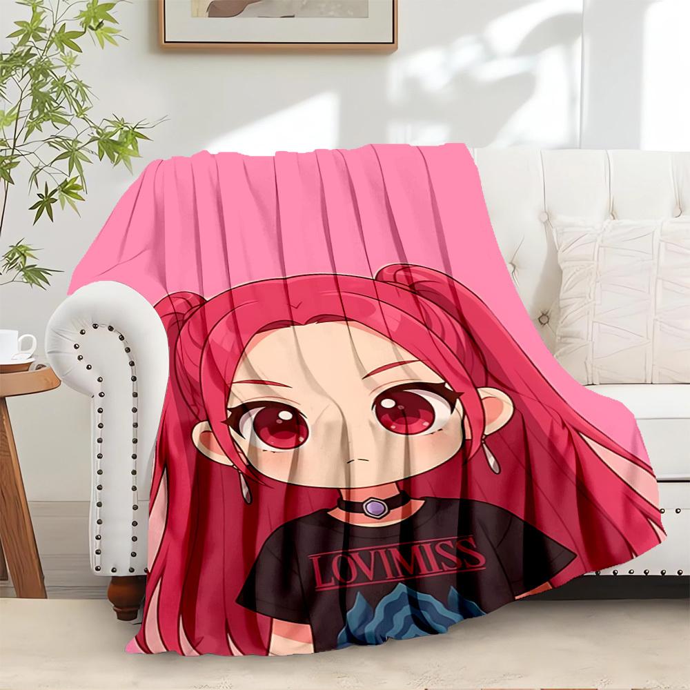 K-POP Anime Dívčí Skupina Čtyři Roční Období Měkká Teplá Přikrývka Celoroční Silně Pletená Polyesterová Přehoz na Postel, Kempování, Cestování Perfektní Dárek