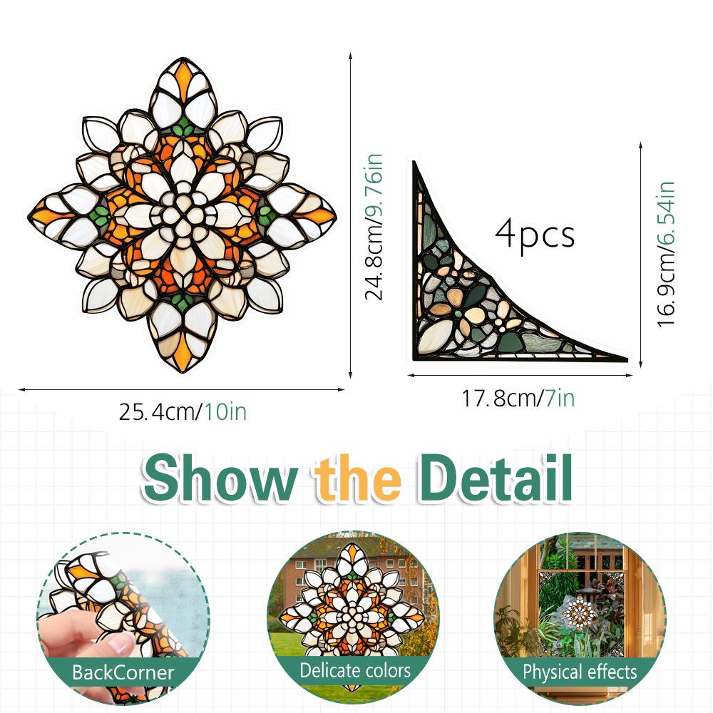 Colorful Window Film PVC Electrostatic Church Glass Decal Wall Sticker Art Mural Wallpaper for Home Decoration