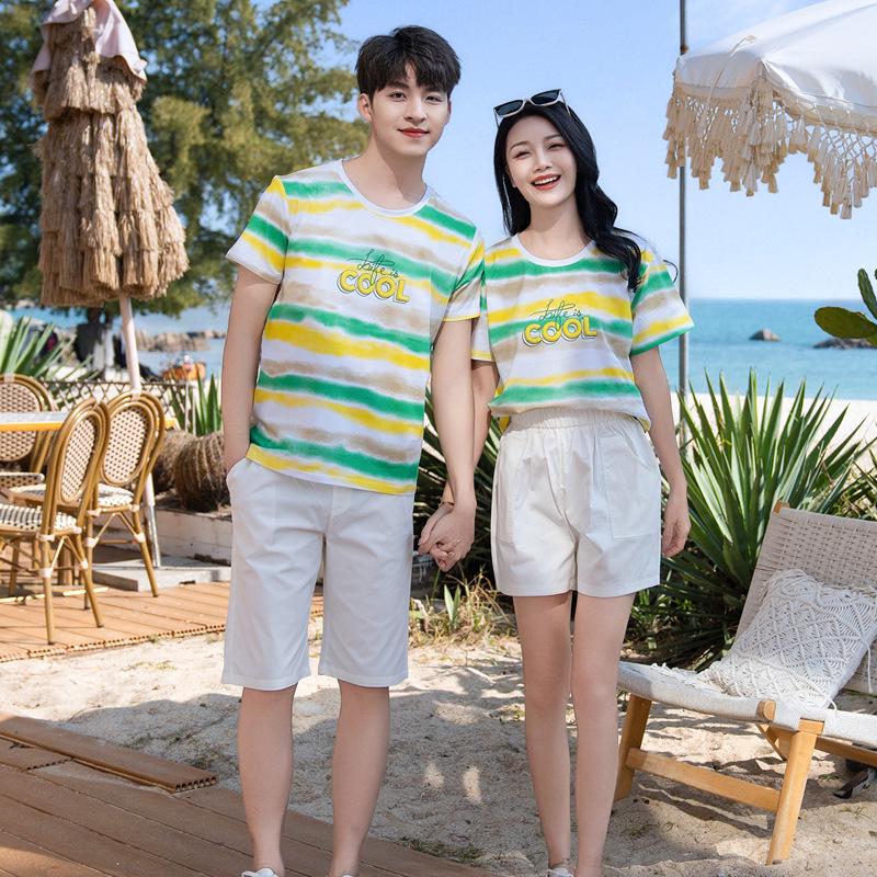 2025 Striped Korean-Style Parent-Child Casual Summer Outfits
