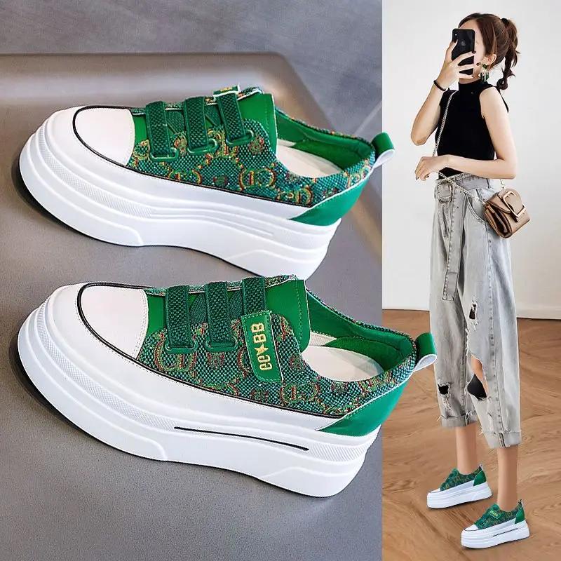 Sports Woman Footwear Korean Athletic High on Platform Trends 2024 Sneakers Shoes for Women Comfortable and Elegant Quality A H