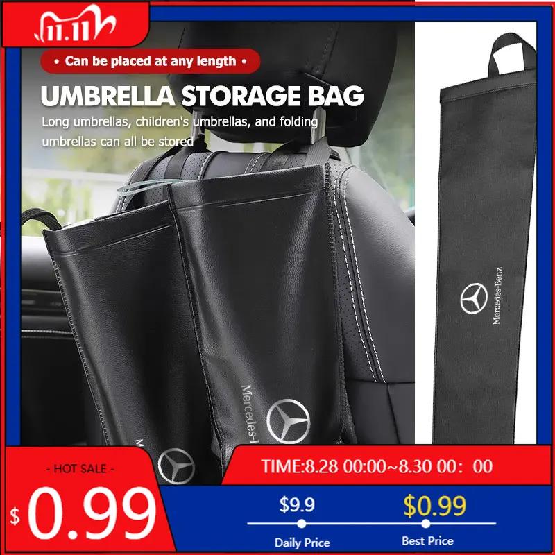 Waterproof Car Umbrella Bag Back Seat Hanging Organizer Holder For Mercedes Benz C180 C300 W124 W176 W177 C200 C260 GLC CLE CLA