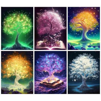 Diamant Mosaik Landschaft 5d Malerei Lebensbaum DIY Stickerei Buchkunst Geschenkset Heimdekorative Strassbilder
