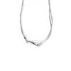 SEWNSWEN SILVER LAYERED SILK SNAKE NECKLACE