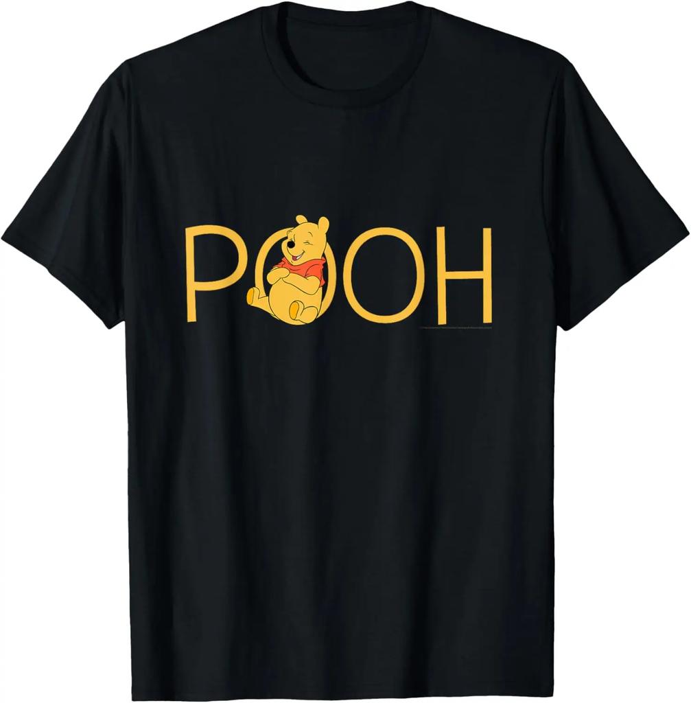 Hot Fashion Casual Winnie The Pooh Classic Lettering T-Shirt S-4XL Four Seasons Unisex