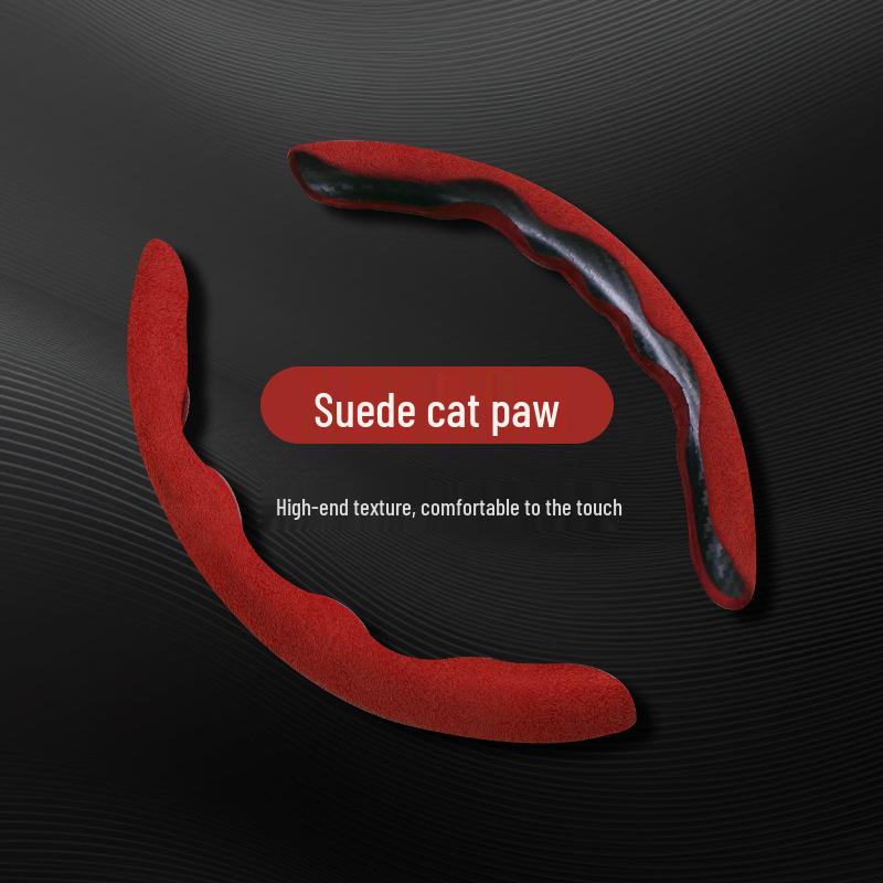 

Universal Suede & Carbon Fiber Pattern Steering Wheel Cover with Card Holder - Non-Slip, Four Seasons Use 38 cm