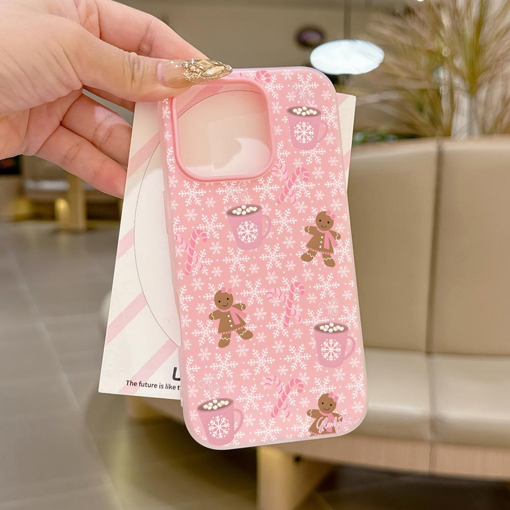 

Christmas Gingerbread Man Pattern Silicone Matte Candy Color 2 in 1 Phone Case for Samsung S23 S24 S25 Plus Ultra Edge 5G Cover S25 5G