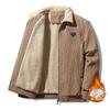 Men's Trendy Corduroy Cotton Jacket with Velvet Lining - Large Size, Autumn/Winter 2023 Edition.