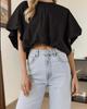 Womens Summer Crew Neck Crop T Shirt Short Sleeve Casual Slim Top