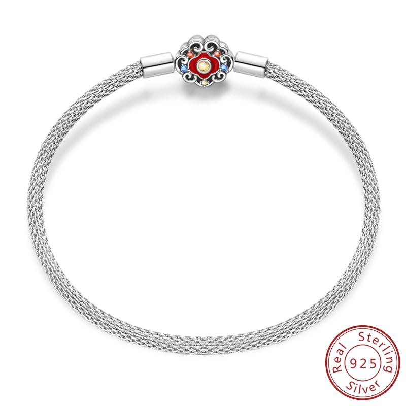 Real 925 Sterling Silver 17-20CM Butterfly Pet Ocean Starry Sky Original Bracelet Fit for Wedding Fine Jewelry DIY Making