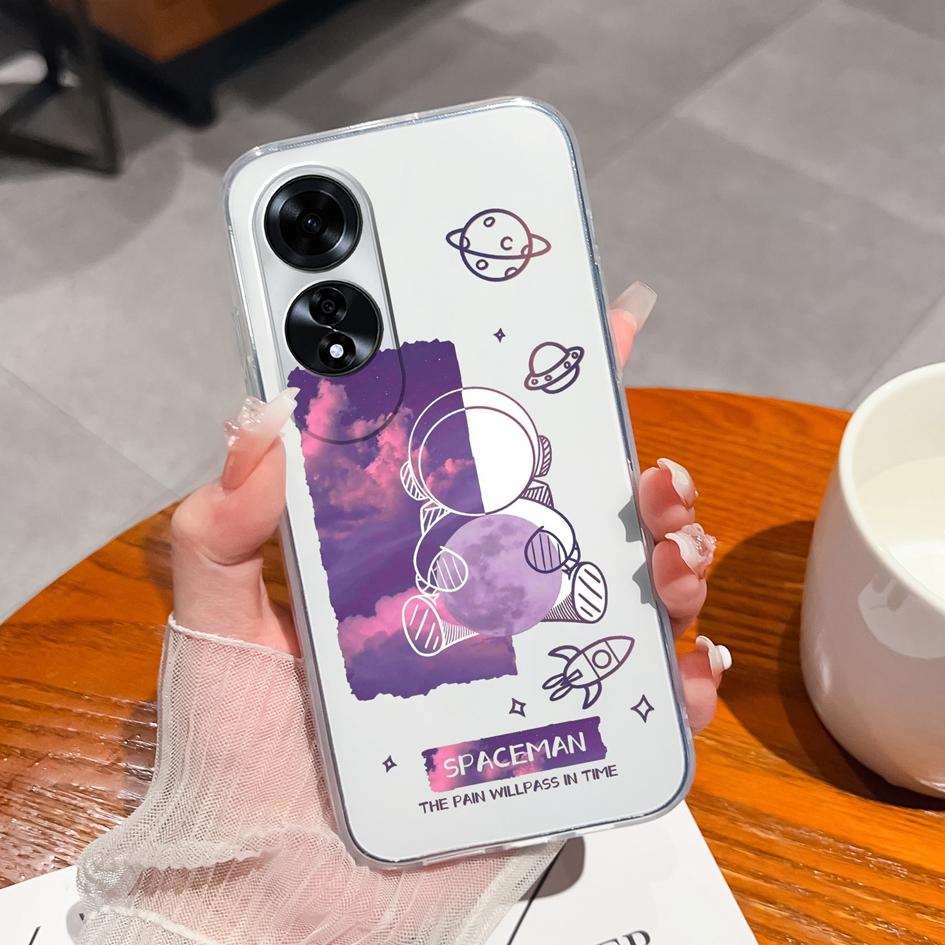 

Популярные задние чехлы Pilot Girl для OPPO A59 Realme C61 C63 Reno12 Pro A60, прозрачный силиконовый чехол из ТПУ, мягкие защитные противоударные чехлы для телефонов для OPPO Oppo Reno12 F 5G