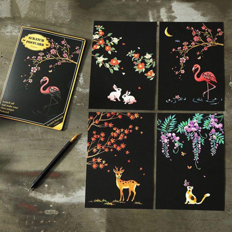 Colorful Scratch Art Paper Magic Painting Paper Featuring Premium Quality Cardboard