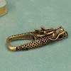 Set of 2 Dragon Head Keychain Solid Brass Carabiner Clip Key Holder Bag Charm Unisex Jewelry Making Accessories