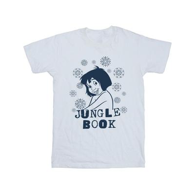 Camiseta de Algodón para Hombre El Libro de la Selva Mowgli Flores