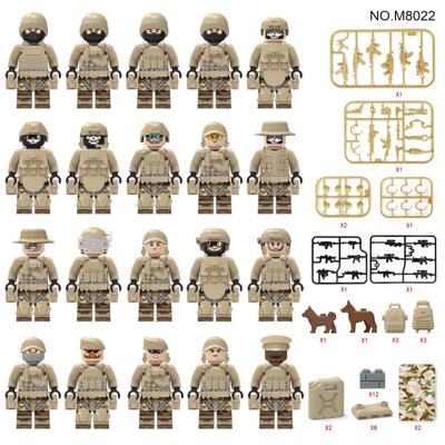 M8022 Uniforme Camuflado Soldado Ranger Bloco de Montar de Partículas Pequenas Boneco Brinquedo Saco